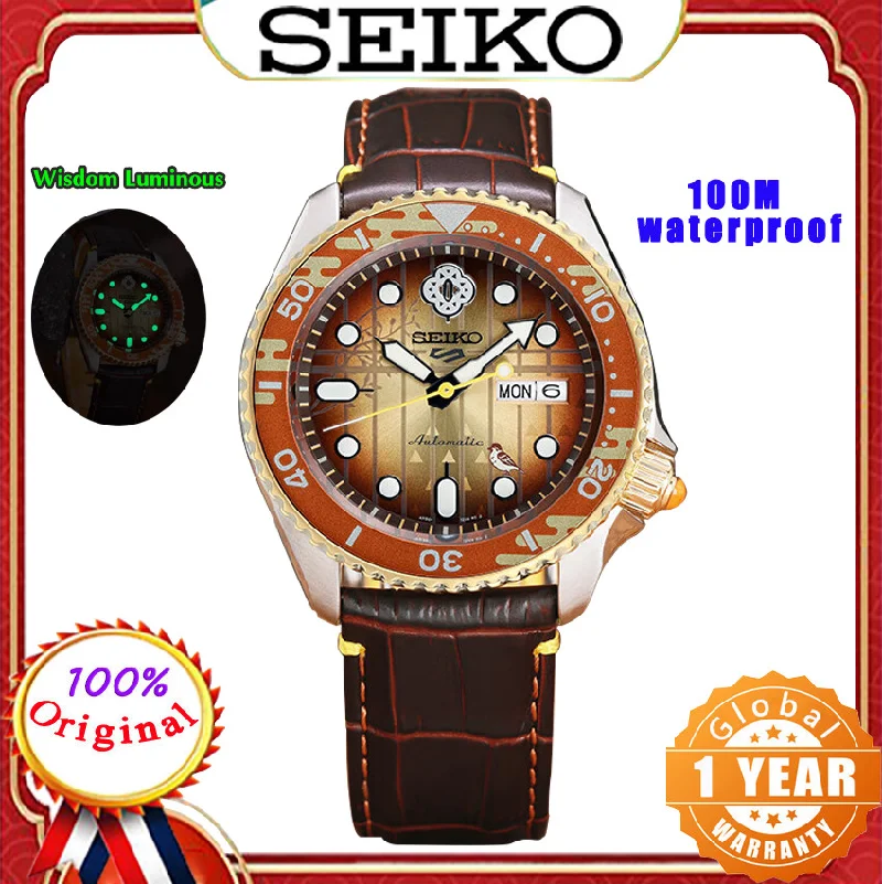 

Original Seiko 5 Automatic Mechanical Anime Characters Watch Men Sports 10 Bar Waterproof Women Watch Week Display Calendar