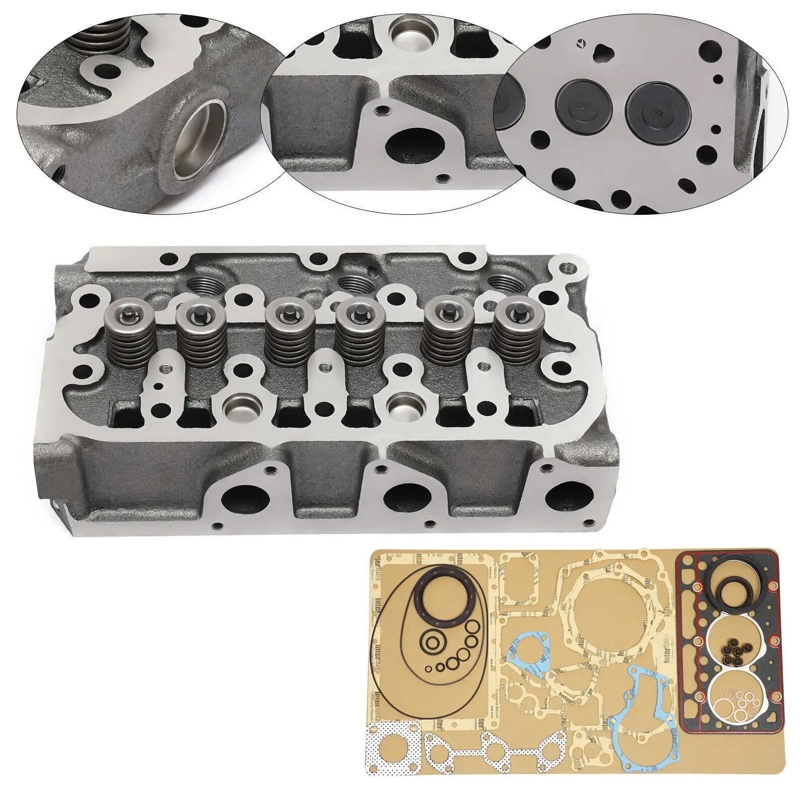 

AP03 For Kubota D722 Engine Complete Cylinder Head with Valves Spring & Full Gasket Kit B7300HSD