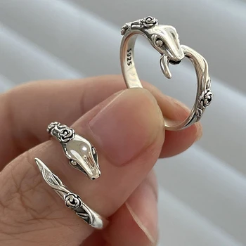 Handmade Snake Rings Party Jewelry for Women INS Fashion Simple Rose Flower