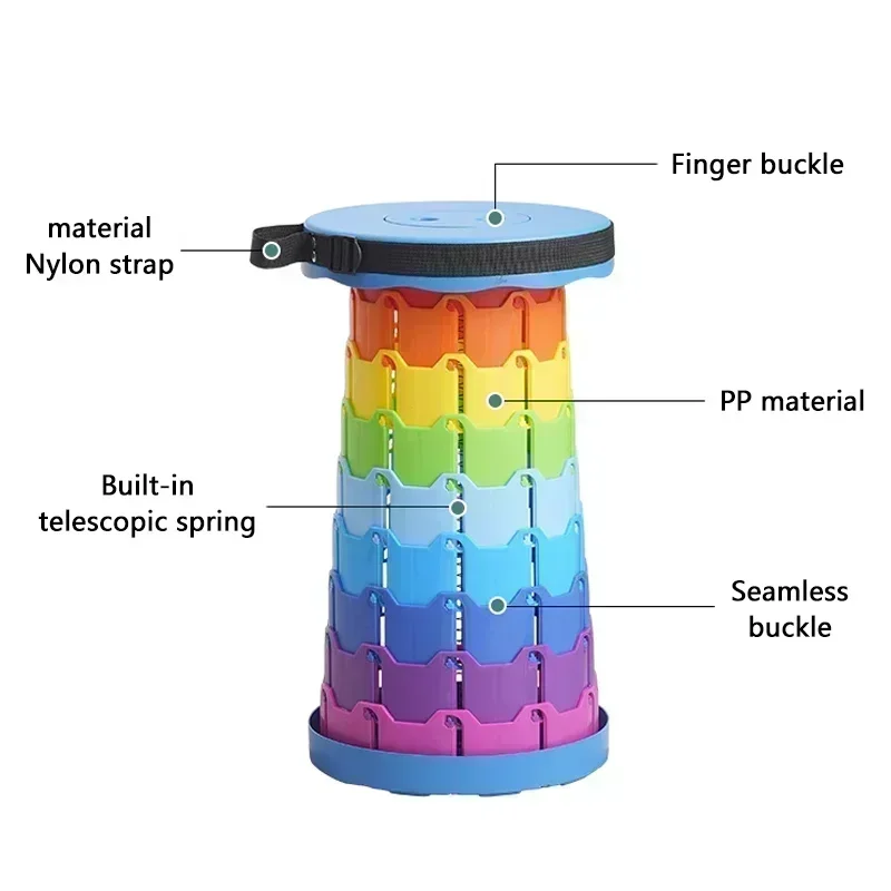Upgraded Portable Foldable Folding Stool Retractable Folding Camping Stool Suitable For Adults Outdoor Fishing Gardening 6