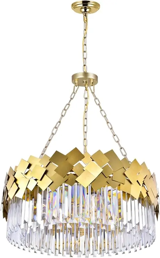 

Lighting Panache 8-Light Down Contemporary Metal Chandelier in Gold