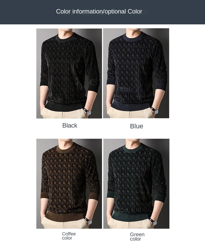 Top Grade New Fashion Knit Pullover Trendy Designer Brand Luxury Crew Neck Sweater Men Woolen Casual Jumper Men Clothing