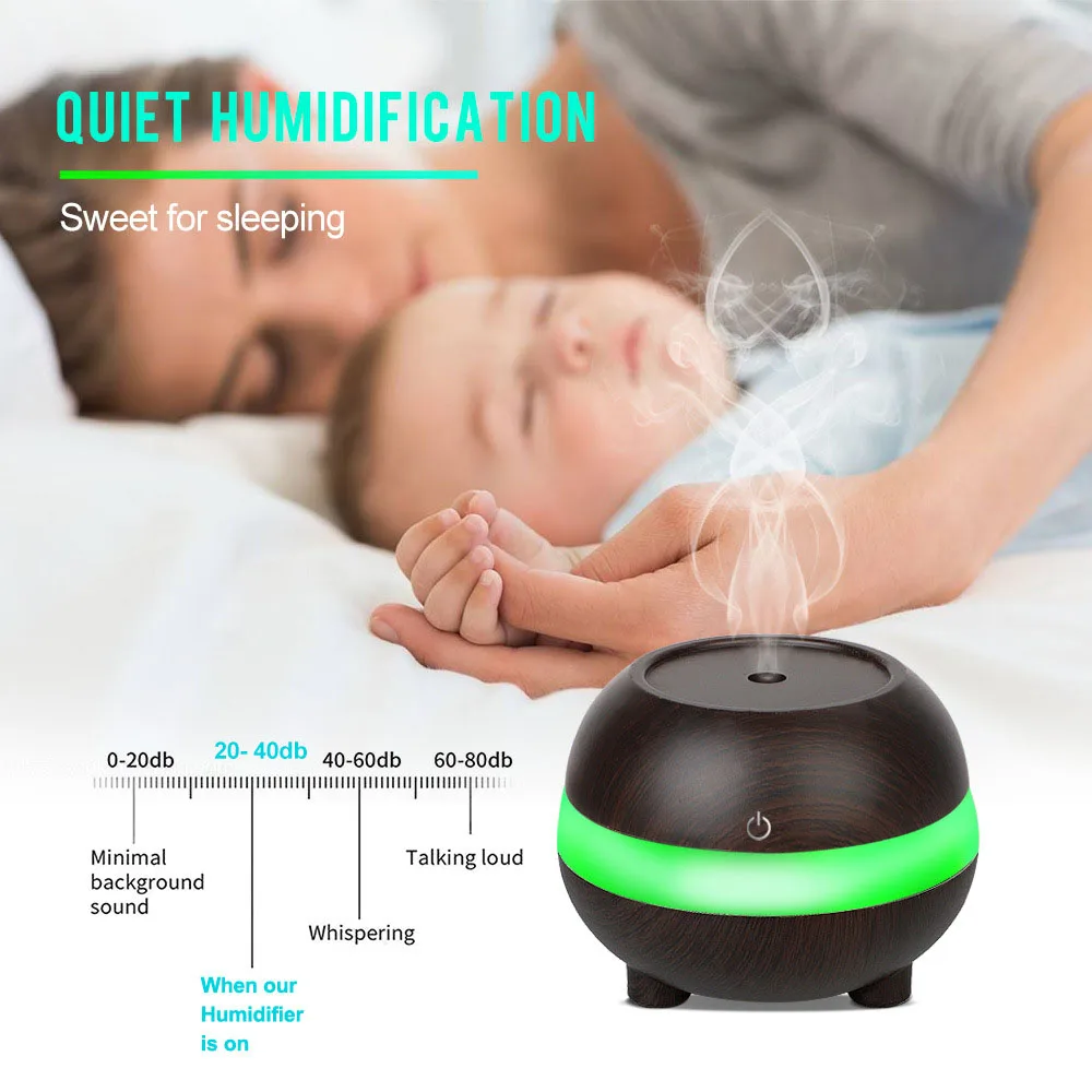 USB mini Aroma Diffuser Lamp Humidifier Scented Oil Fresh Air Purifier atomization humidifier- Colour Changing