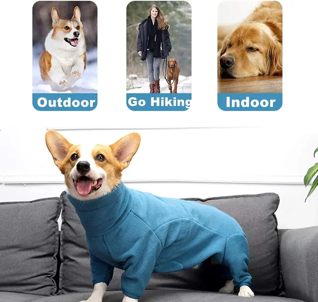 Dog Clothes Soft Fleece Pullover Pajamas For Small Medium Large Dogs Warm Thicken Jacket Pet Jumpsuit Winter Coat 4