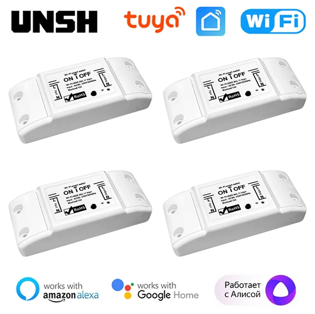 TUYA Smart life APP Wifi Remote control switch AC 110V 220V 1CH Smart  breaker 120 type Wall Panel Switches push button 2 gang ON/OFF Work With  Alexa