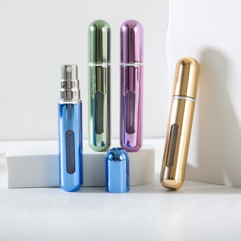 Perfume Bottle 5ml Mini Portable Bottom-Filling Pump Perfume Bottle Sample Perfume Refillable Spray Bottle Empty Cosmetic Containers
