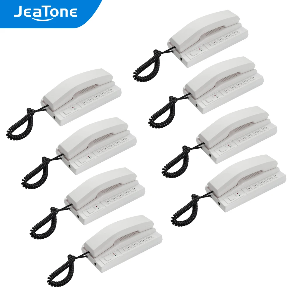 

JeaTone 433MHz Wireless Audio Intercom System Two Way Telephone Expandable Handsets Interphone for home, office and factory 8pic