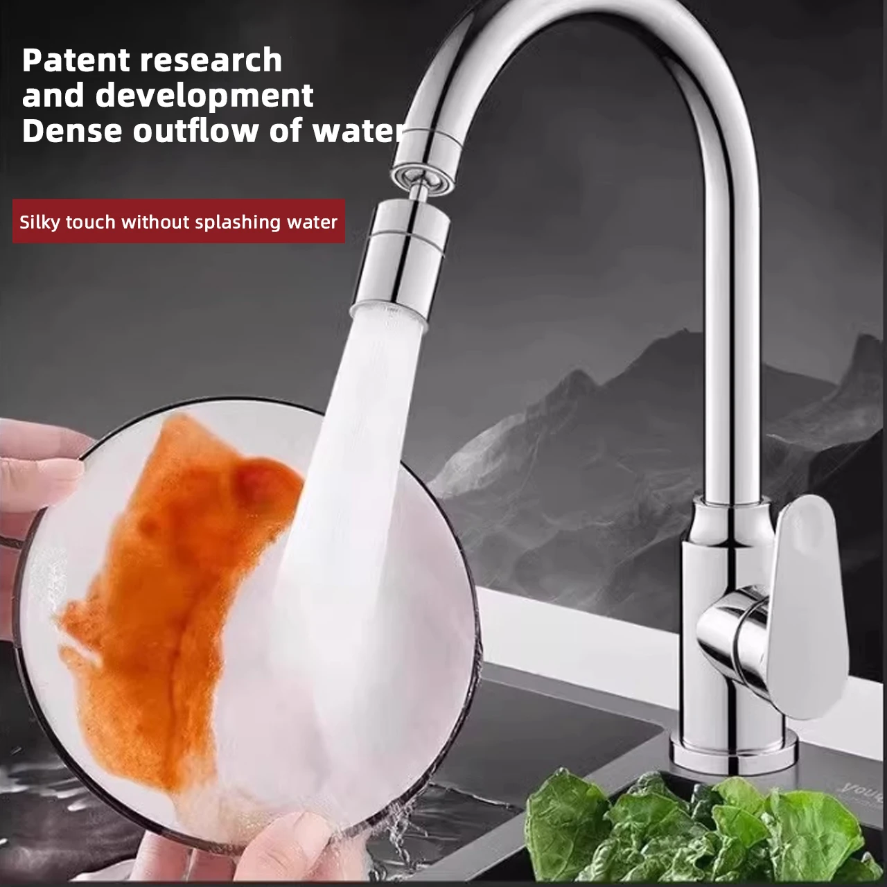 Universal Kitchen Sink Faucet 360 Degrees Splash-Proof Joint Swivelling Extension Faucet Extender Adapter