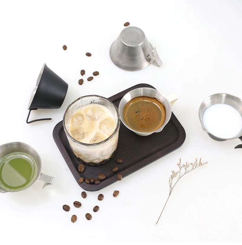 Kaffee Messbecher Edelstahl Espresso Extraktion becher mit Waage Milch krug Krug Home Küche Barista Zubehör Werkzeuge – Detail 10