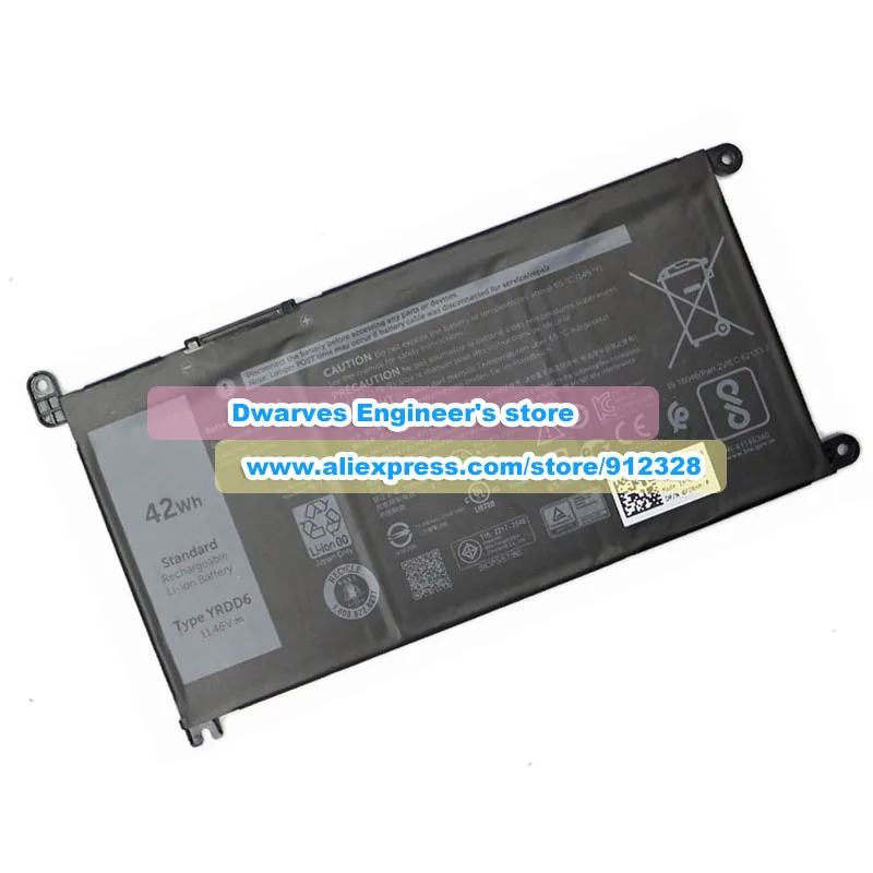 Genuíno 11.4v 42wh Yrdd6 Bateria 1vx1h P90f para Dell Inspiron 14 5482 P93g 3400 5488 5493 5593 5585 Vostro 15 5590 3501 145490 - Imagem 6