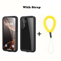 Shellbox IP68 Waterproof Case with Lanyard for Outdoor Swimming and Diving - Full Body Protection (Black With Strap)
