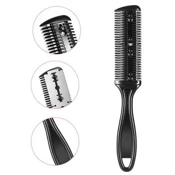 Pettine per Taglio Capelli con Lame, Trimmer Bifacciale per Frangia e Sfoltimento, Strumento Portatile per Taglio Domestico, Spazzola per Styling