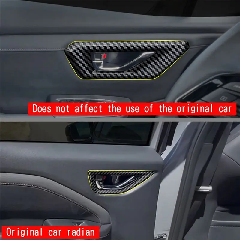 A73Q-Car 내부 당김 손잡이 트림 커버 스티커 스바루 포레스터 2025 자동차 인테리어 액세서리 탄소 섬유