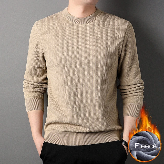 2022 Men Pullovers Slim Sweaters Autumn Winter Thick Warm Men's Sweater  Casual Round Collar Knitwear Sweater Men Brand Clothing - Pullovers -  AliExpress