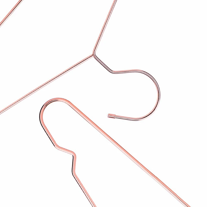 10Pcs Rose Copper Gold Metal Clothes Shirts Hanger With Groove, Heavy Duty Strong Coats Hanger, Suit Hanger Rose Gold 6