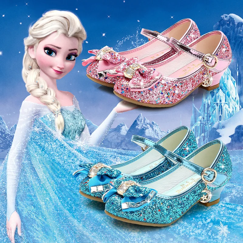 Girl Pu Leather Shoes For Girls Party Dance Children Kids 3-14 Years Princess High Heels Child Wedding leather shoes