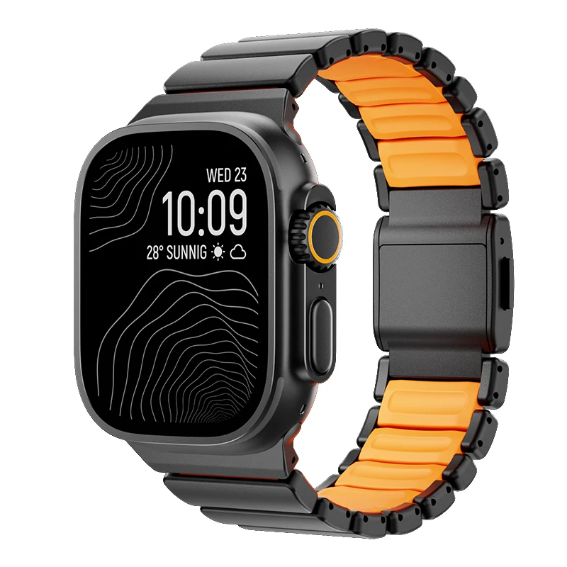 Luminous Titanium Metal Band with Silicone Magnetic Strap