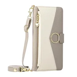 Zipper Wallet Crossbody Phone Case with Ring Buckle and Card Holder - Google Pixel 8 Pro (Gray)