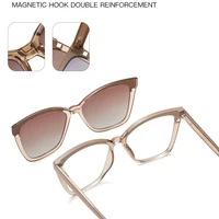 GJ OPTICIAN Polarized Glasses Magnetic Clip Eyeglasses Two Color Sunglasses Anti Blue Light Optical Prescription Reading Glasses 5