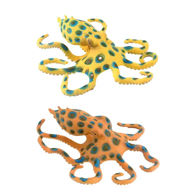 

Octopus Figurine Small Sea Animals Figures Ocean Animal Educational Toy Prop Desktop Decoration Blue Ringed Octopus Figure