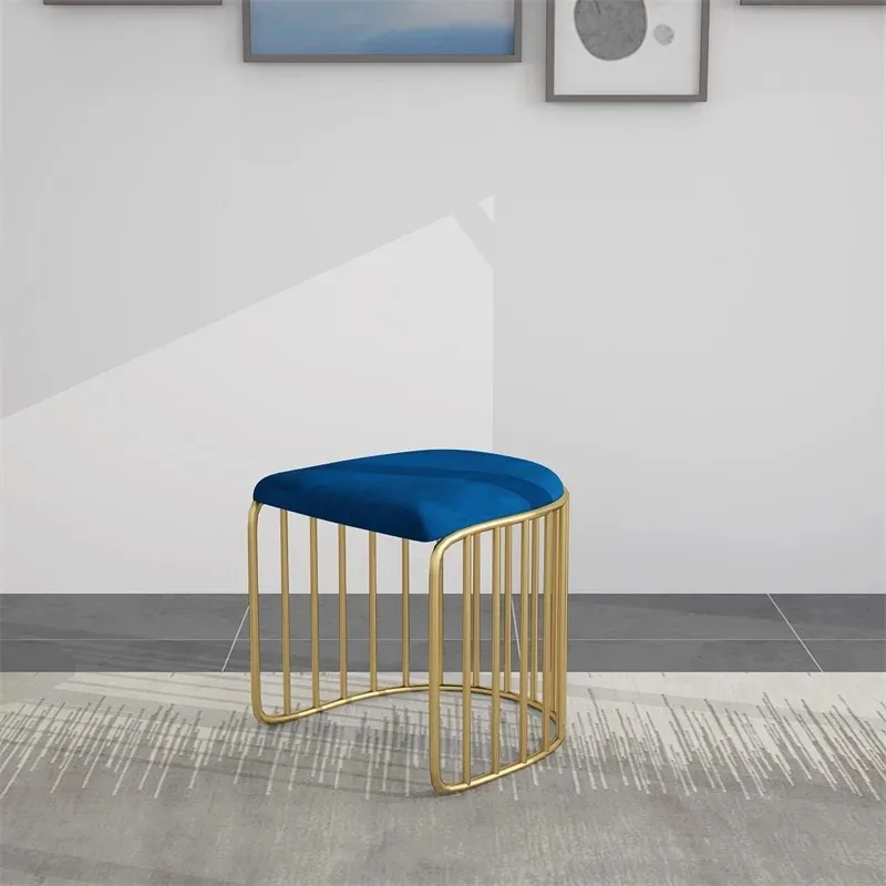 

Nordic Leisure Stool Golden Sofa Chair Coffee Dining Chair Living Room Chair Wrought Iron Soft Cushion Furniture for Home