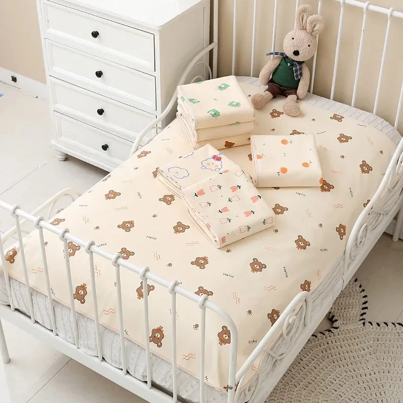 120*90CM Crib Sheet Waterproof Baby Urine Mat Cotton Reusable Infant Change Diaper Pad Cover Washable Newborn Bed Nappy Mattress