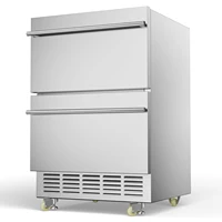 24" Undercounter Refrigerator, 2 Drawer Built-in Beverage Refrigerator with Touch Panel, 5.3 Cu.ft. Under Counter Fridge 1