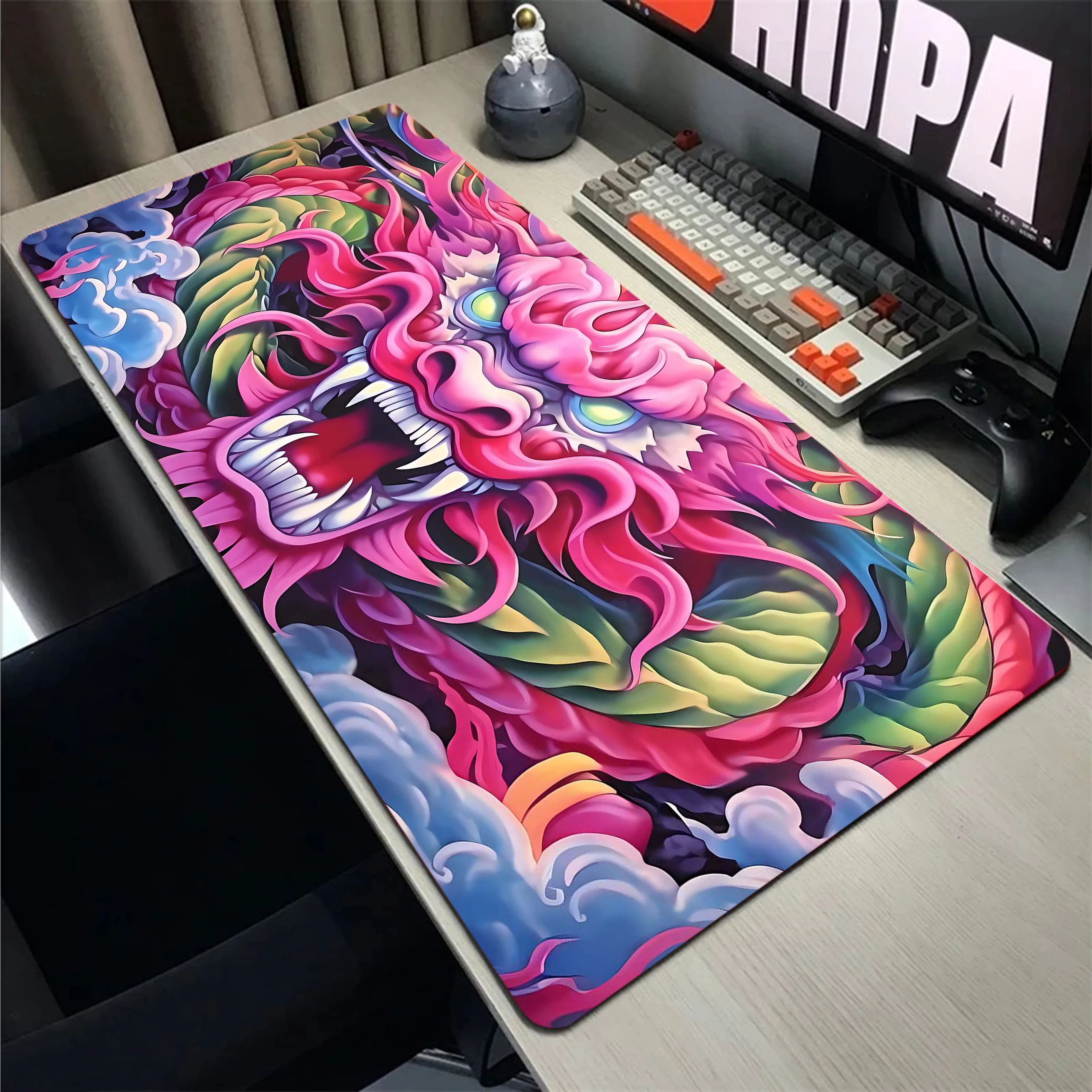 

Japanese Dragon Individuality Mouse Pad Gaming Setup Accessories Mousepad XXL Desk Mat Locking Edge Mouse Pads Keyboard Mat