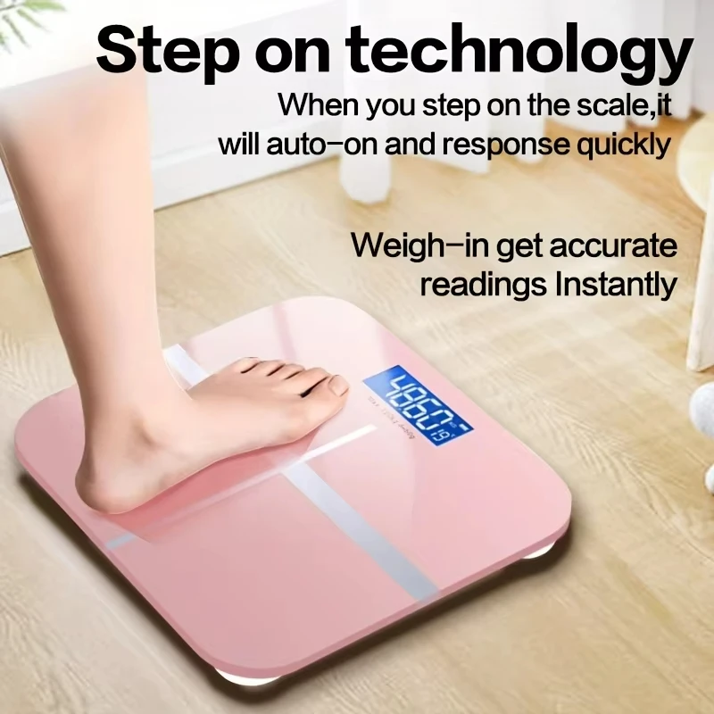 Digitale Körperwaage – 180 kg Tragkraft, LCD-Display, extra breite Plattform, mit Temperaturanzeige (°F) und USB-Ladefunktion_voghion.com
