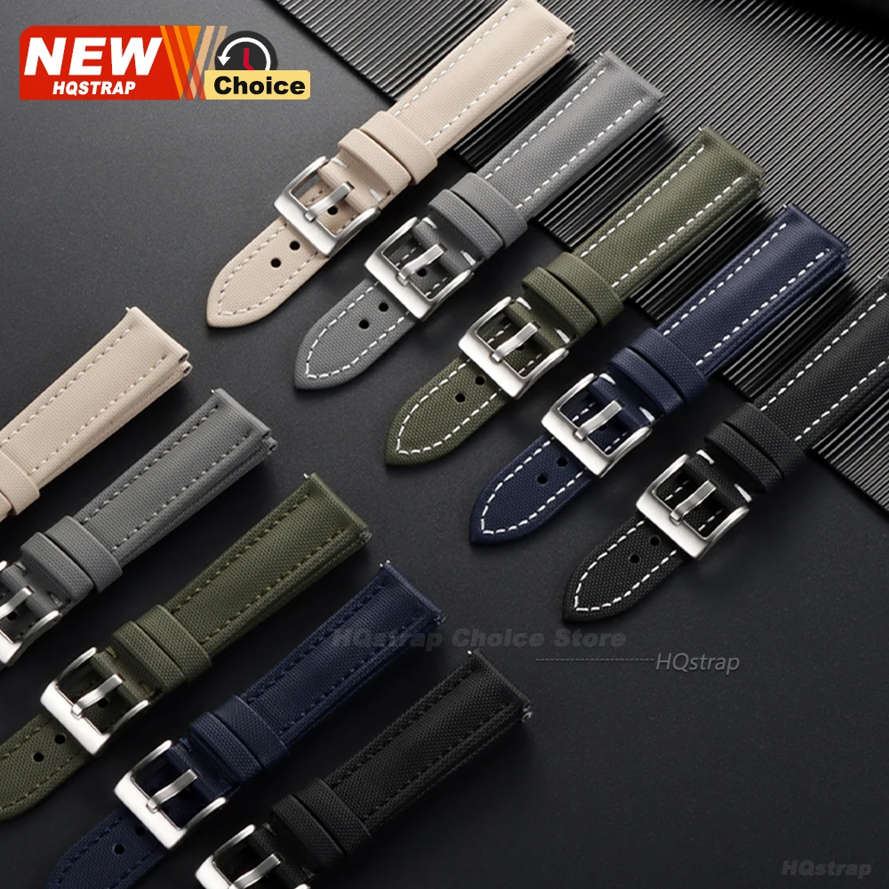 Versatile Canvas Nylon Quick Release Watch Band - Universal Fit