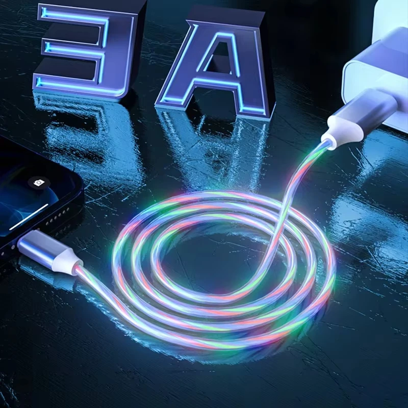 รูปสินค้า สายชาร์จเร็ว USB-C 60W พร้อมไฟ LED ใช้ได้กับหลายแบรนด์