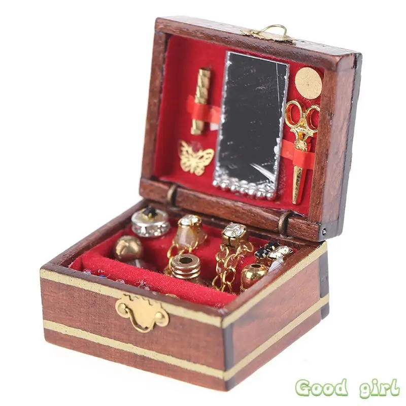 

Миниатюры для кукольного домика, 1 комплект, 1:12 мини-модель шкатулки для ювелирных изделий, миниатюры «сделай сам» для кукольного домика, игрушка для украшения мебели