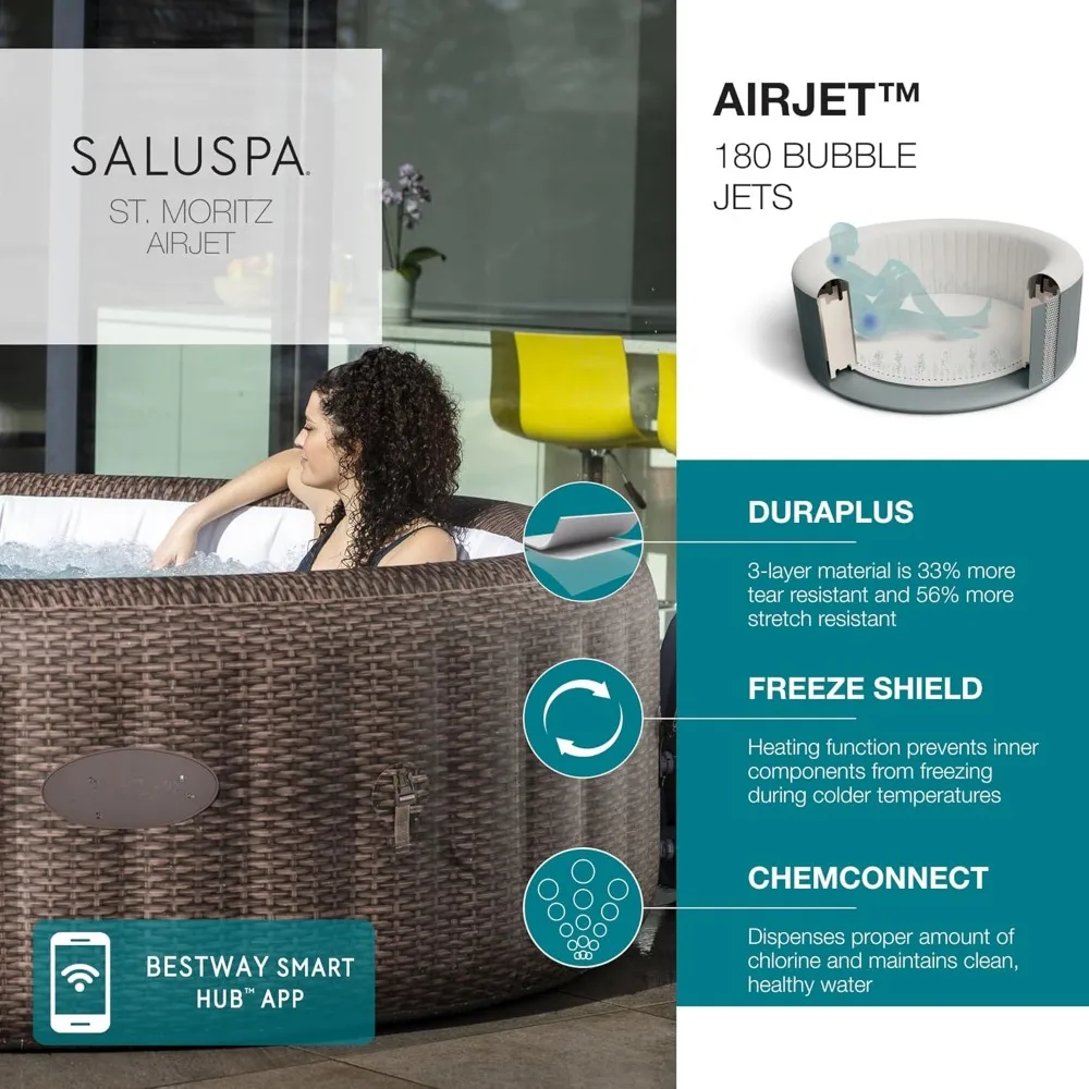 Large Round AirJet 7 Person Inflatable Hot Tub 4