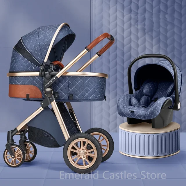 Nouveau 3 en 1 bébé poussette haute paysage chariot lumière nouveau-né landau résistant aux chocs bidirectionnel 2 en 1 enfant voiture bébé confort chariot 2025 1