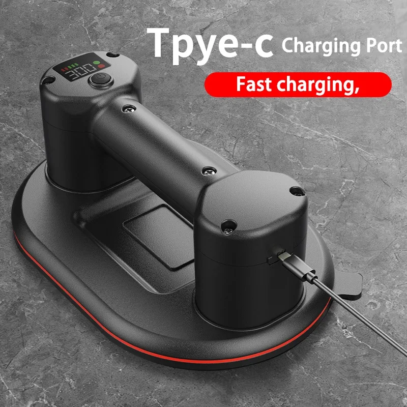Intelligent Display Industrial Grade Electric Vacuum Suction Cup 300KG Load Heavy Duty Granite Tile Glass Lifter 4000mAh Battery