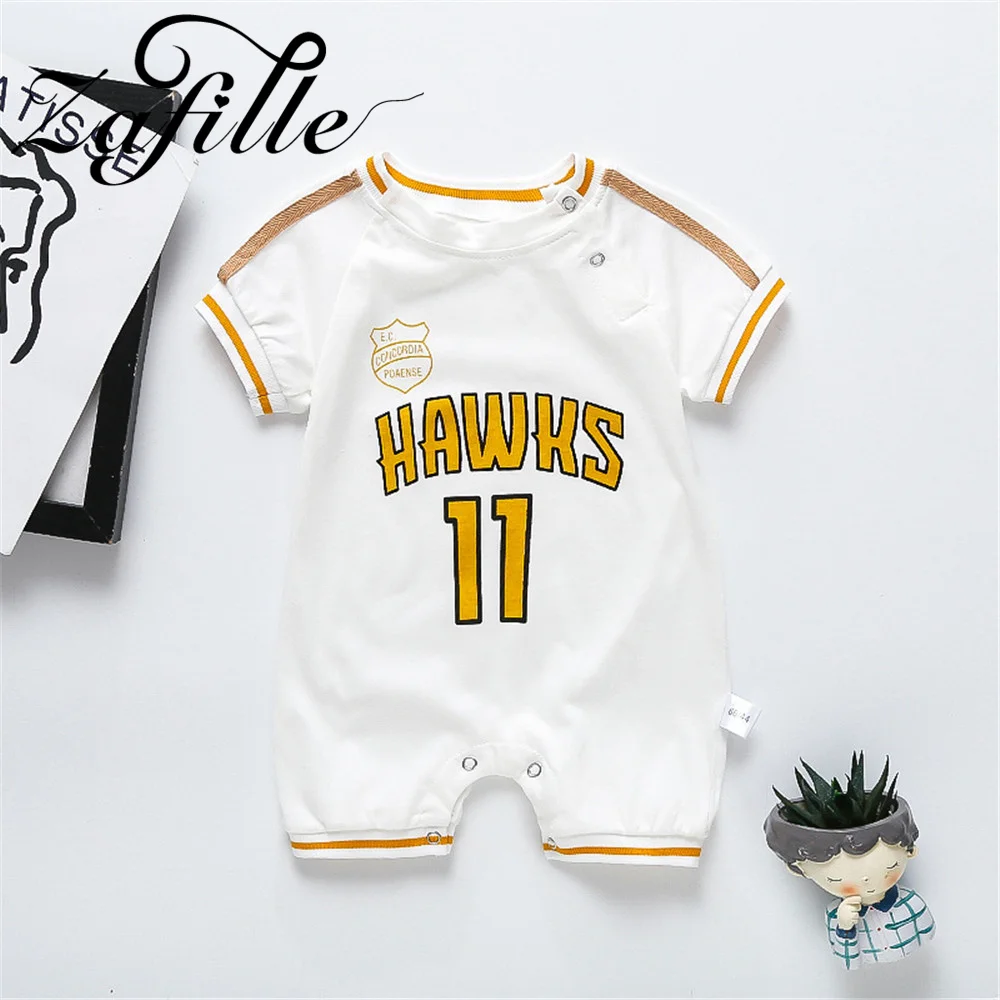 

ZAFILLE Fashionable Newborn Playsuit Boys Baby Clothes Letter Printed Toddler Boys Rompers Sport Style Children Clothing Girls