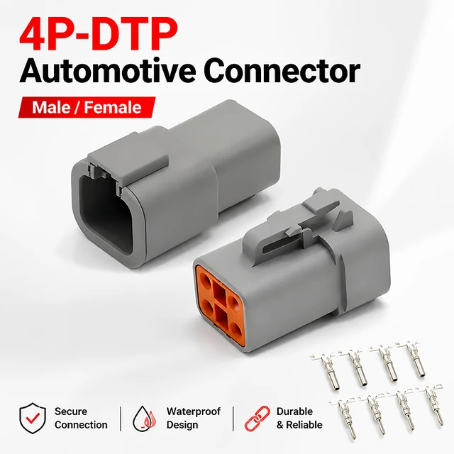 4 Pin  DTP04-4P DTP06-4S Deutsch DTP Connector - Gray Male Female Waterproof Electrical Auto Plug for Marine, Bus & Industrial 1