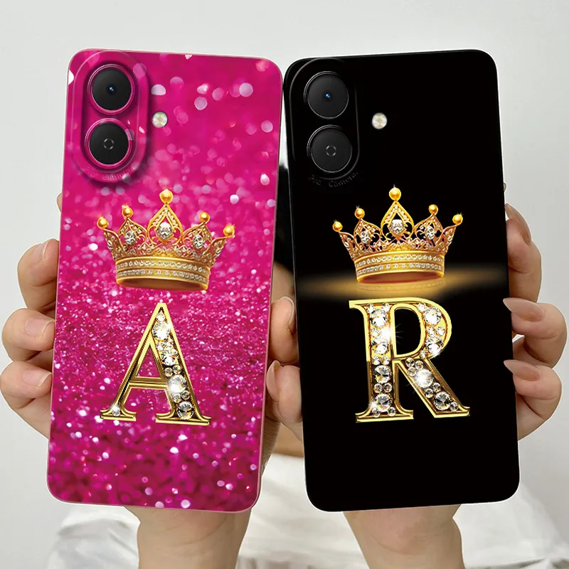 Luxury Crown Letters Soft Phone Case with Camera Protection