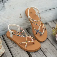 Sandales de plage légères et tendance pour femmes, grande taille, nouvelle collection été, bout rond, confortables, style décontracté, sandales à bouche de poisson 6