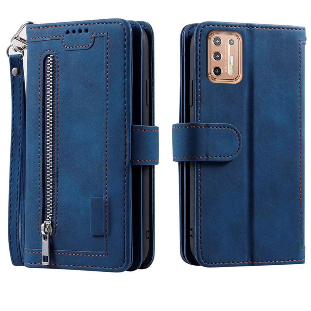 Elegant Zipper Wallet Case with Card Slots, Flip Folio, and Wrist Strap – Carnival Collection