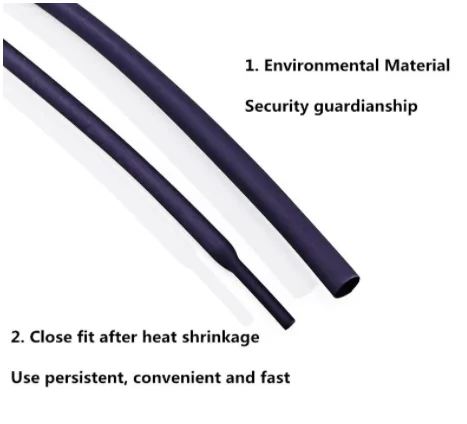 Versatile Black Heat Shrink Tubing Pack (Variety of Sizes: 0.6mm - 14mm, 2:1 Ratio)