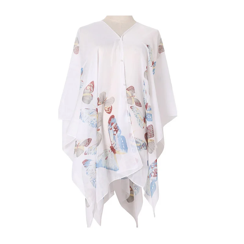 Women's Chiffon Beach Cover-Up – Sun Protection Shawl & Bikini Sarong Wrap