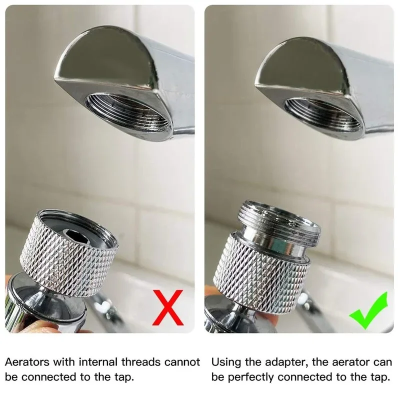 Kitchen Faucet,Faucet Aerator,Faucet Adapter 16/18/20/22/24/28/mm To 22mm Washer Metal Male Female Water Saving Adapter Faucet Aerator Connector