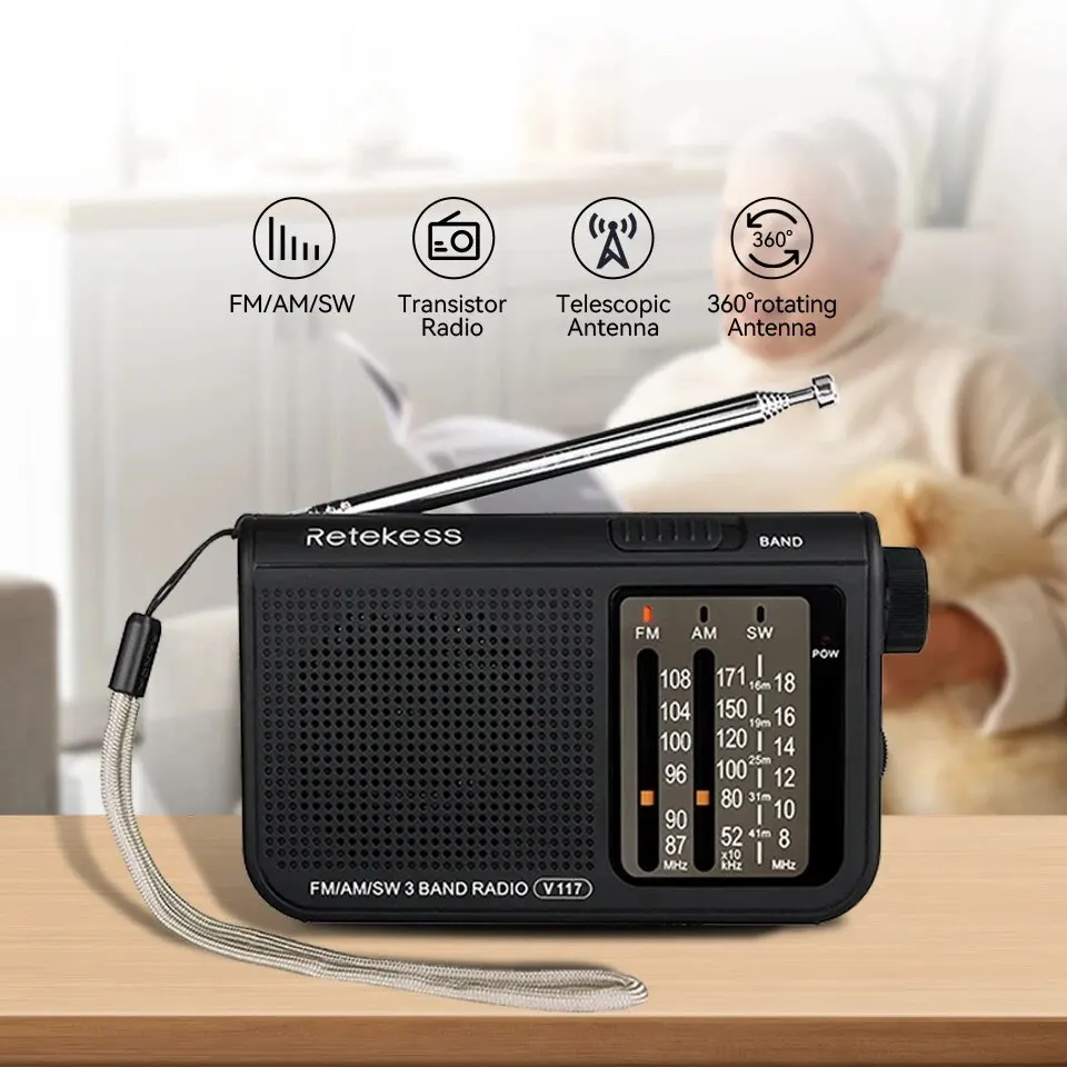 RetekessV117AnalogAMFMRadiosABSMaterialShortwaveRadiowith