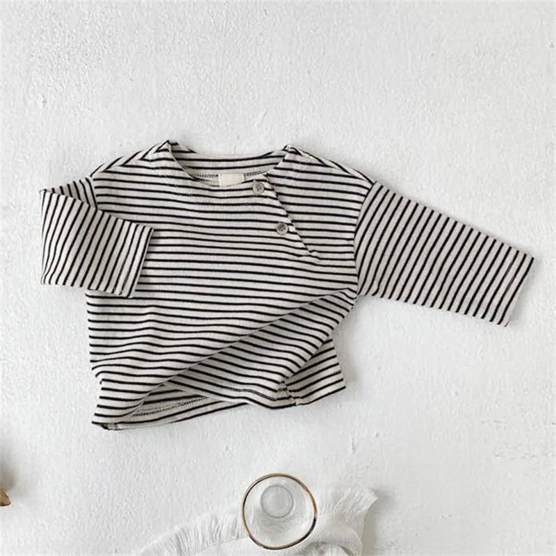 Baby Cotton Spring Fashion Striped T-Shirts Kids Baby Boys And Girls Long Sleeve Casual Autumn Clothing - Image 2
