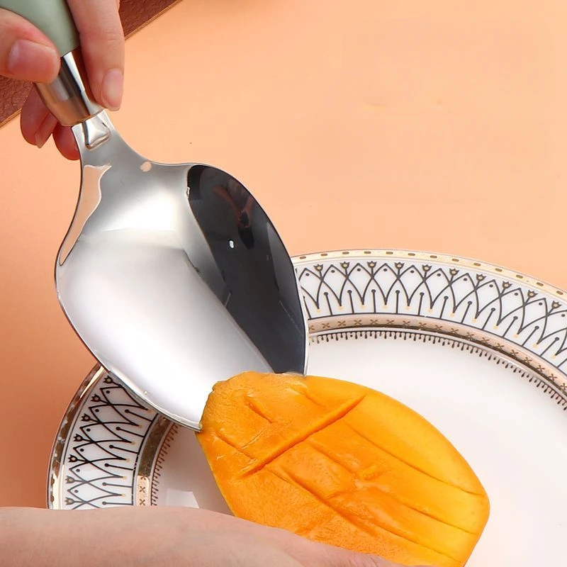 Mango Splitting Spoon 304 Stainless Steel Fruit Peeling Separation and Cutting Household Special Peeling Avocado Dicing Artifact