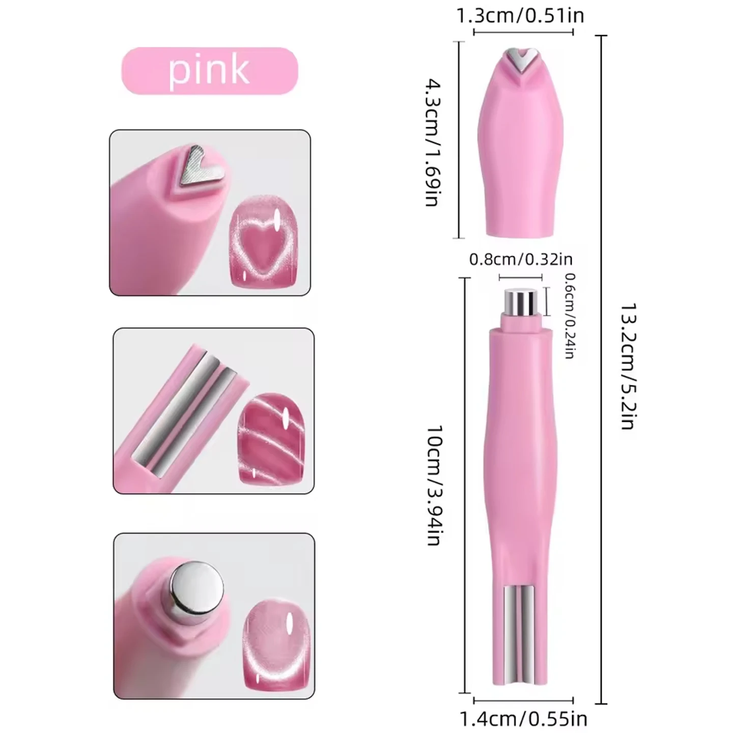 3 in 1 캣아이 네일 마그네틱 스틱 러브 하트 스네이크 패턴 프렌치 캣아이 네일 마그넷 UV 젤 폴리쉬 효과 매니큐어 디자인 도구
