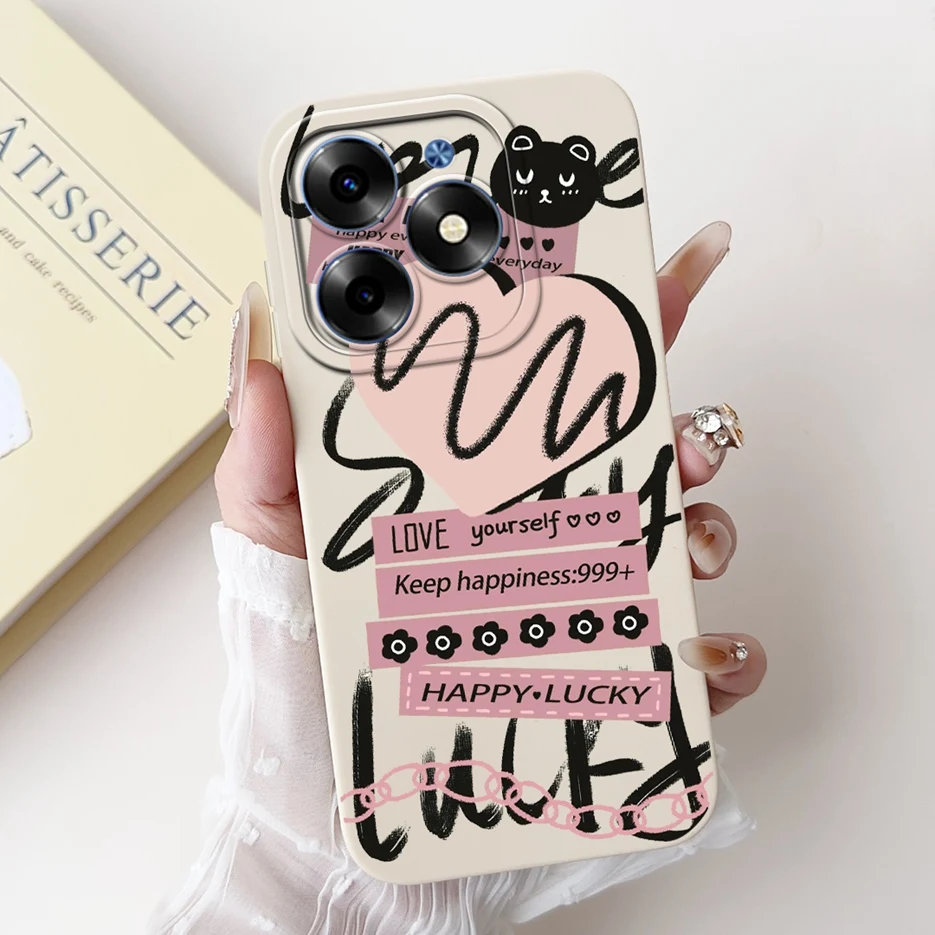 Cute Panda Cartoon Cover - Soft Silicone Case for Tecno Spark 20 Series