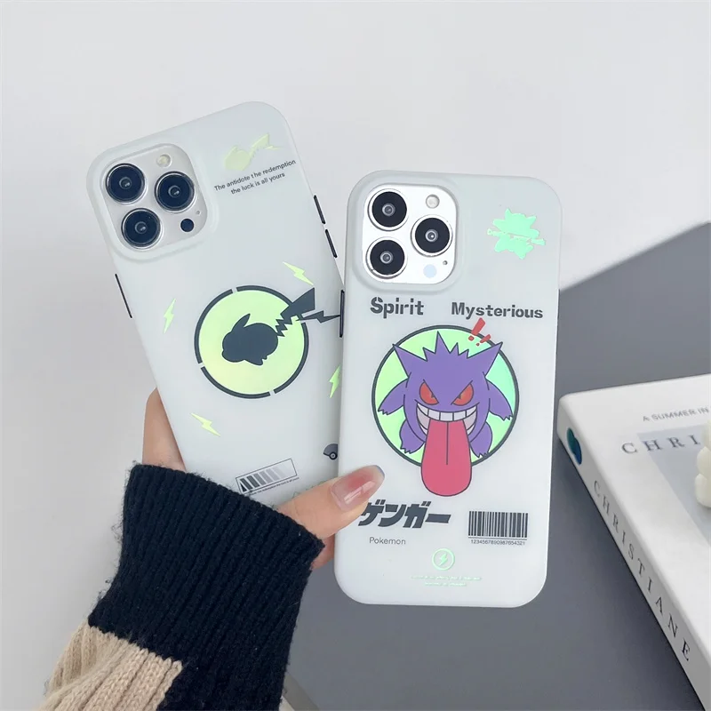 

Чехол для телефона с Аниме Pokemon Gengar Pikachu Lightning для iPhone 14 13 12 11 Pro Max 12Pro 13Max, прозрачный чехол из ТПУ, подарок