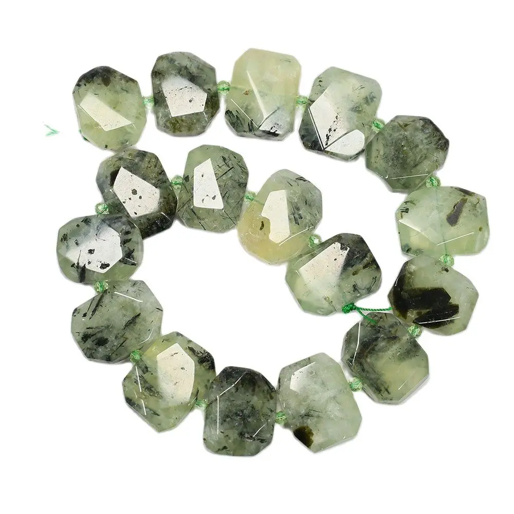 APDGG Faceted Prasiolite Green Prehnite Cushion Rectangle Rectangular Loose Beads Strands Jewelry Making DIY